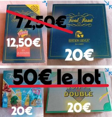 4 Jeux de société Trivial Poursuit/quitte ou double beschikbaar voor biedingen