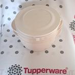 Tupperware microplus/microwave 200 + stoomzeef rond en ovaal, Huis en Inrichting, Verzenden, Zo goed als nieuw, Crème