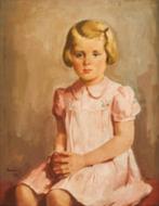 Julien Creytens (1897-1972)  Meisje met appel 1944 (79x94cm), Antiek en Kunst, Ophalen of Verzenden