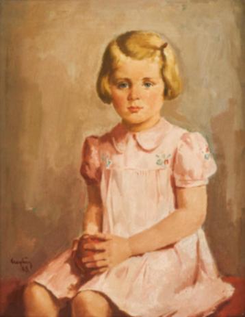 Julien Creytens (1897-1972)  Meisje met appel 1944 (79x94cm) beschikbaar voor biedingen