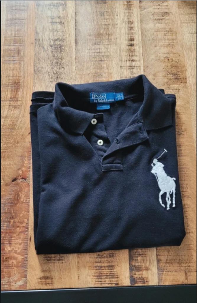 Polo Ralph Lauren noir – Taille L – Custom Fit, Kleding | Heren, Polo's, Zo goed als nieuw, Maat 52/54 (L), Zwart, Ophalen of Verzenden