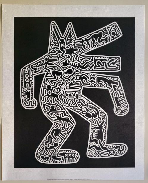 Keith Haring - Dog - Zeefdruk Foundation, Antiek en Kunst, Kunst | Litho's en Zeefdrukken, Verzenden
