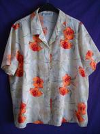 Fleurige zomerblouse met korte mouwen zacht groen met oranje, Taille 46/48 (XL) ou plus grande, Enlèvement ou Envoi, Classics