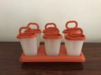 Tupperware retro set ijslolly ijs vormen in oranje houder, Ophalen of Verzenden, Zo goed als nieuw, Oranje
