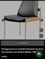 5 x Vintage leren en metalen fauteuil Sven Ivar Dysthe 60', Ophalen, Huis en Inrichting