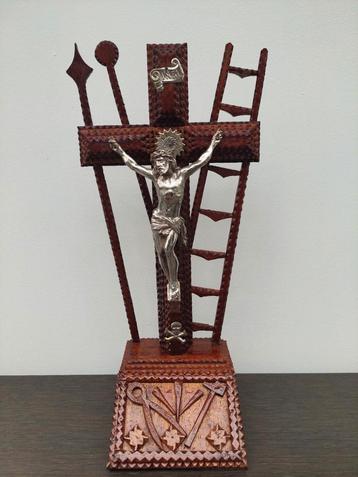 Croix Catholique En Bois Avec Support - Croix Religieuse Chrétienne Debout - Décoration De Table - Prière D'église - Petite Croix En Bois