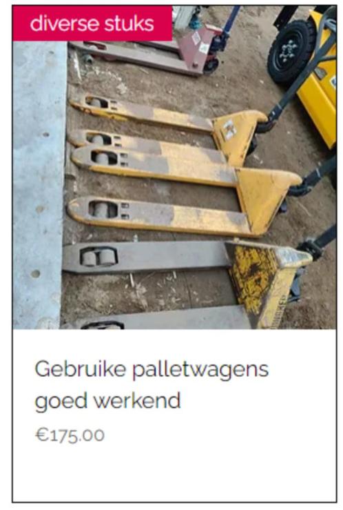 occasie palletwagen volledig nagekeken, Bricolage & Construction, Transpalettes, Enlèvement ou Envoi