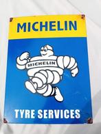 Groot emaille reclamebord Michelin Tyre Services ca 2000, Reclamebord, Ophalen of Verzenden, Zo goed als nieuw