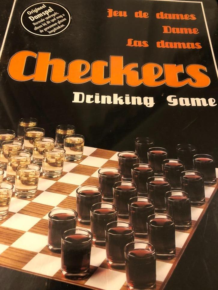 Drinkspel / drankspel dammen - incl 40 shotglaasjes (nieuw), Hobby en Vrije tijd, Gezelschapsspellen | Bordspellen, Nieuw, Een of twee spelers