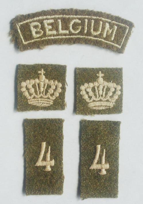 Ensemble insignes homogènes volontaire Belge au Royaume-uni, Verzamelen, Militaria | Tweede Wereldoorlog, Landmacht, Embleem of Badge