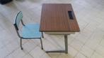 Vintage schoolbank + stoel, Huis en Inrichting, Bureaus, Gebruikt, Ophalen