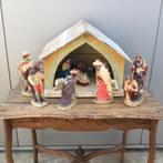 Oude kerststal met beeldjes en verlichting, Ophalen, Gebruikt