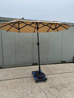 parasol 150x300cm dubbel met voet Nieuw, Tuin en Terras, Parasols, Ophalen, Nieuw, Kantelbaar, Stokparasol