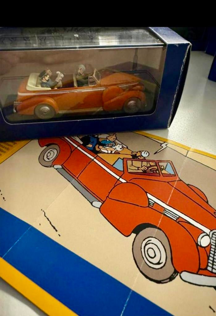 Kuifje auto 1:43 de taxi Cadillac fleetwood uit K in tibet, Ophalen of Verzenden, Kuifje, Zo goed als nieuw