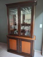 Vitrine, Avec porte(s), 25 à 50 cm, Klassiek/ notenlaarhout, 100 à 150 cm