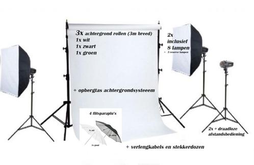 Professionele fotostudio set, Audio, Tv en Foto, Fotografie | Fotostudio en Toebehoren, Zo goed als nieuw, Complete fotostudio