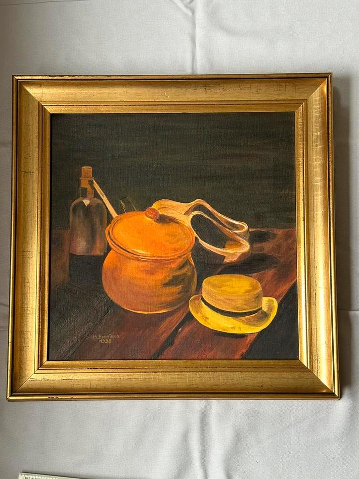 Stilleven klompen en hoed, Antiek en Kunst, Kunst | Schilderijen | Klassiek, Ophalen