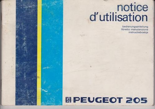 Manuel PEUGEOT 205 de 1985 en français, Autos : Divers, Modes d'emploi & Notices d'utilisation, Enlèvement ou Envoi