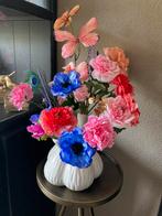 Tulepnvaas Wit met Zijden bloemen Kunstbloemen Zijde, Ophalen of Verzenden, Nieuw