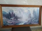 Kader met berglandschap., Ophalen, 75 tot 100 cm, Minder dan 50 cm, Print