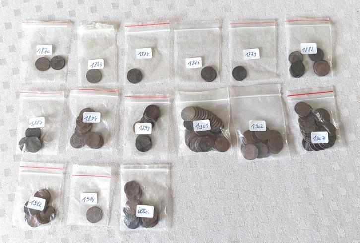 125 munten van 1 cent (van 1870 tot 1914), Postzegels en Munten, Munten | Nederland, 1 cent, Ophalen of Verzenden