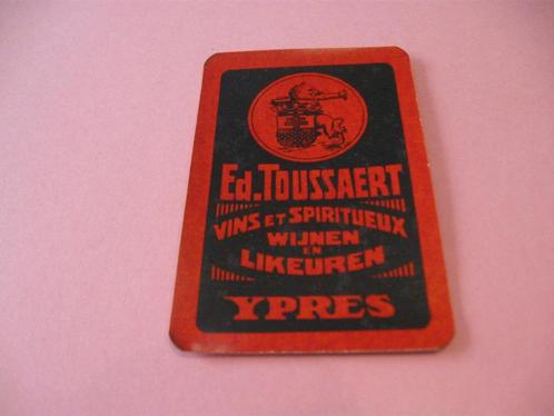 1 oude losse speelkaart Wijn en likeur Toussaert (95), Collections, Cartes à jouer, Jokers & Jeux des sept familles, Comme neuf