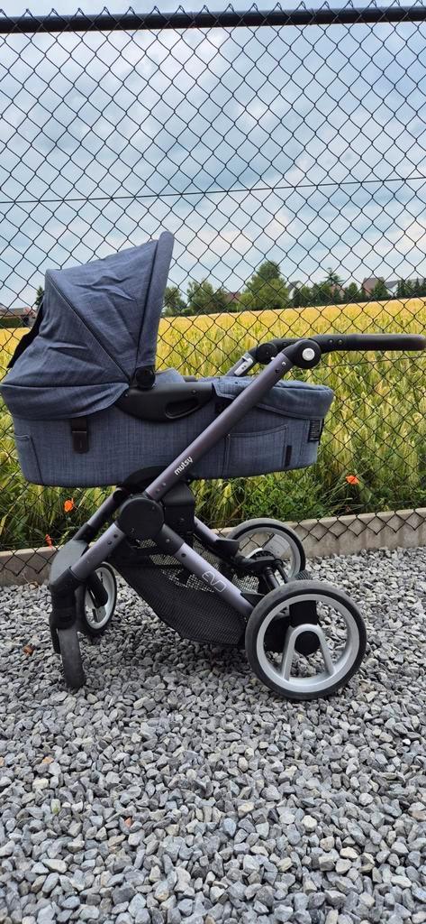 Mutsy ivo farmer grey, Kinderen en Baby's, Kinderwagens en Combinaties, Gebruikt, Combiwagen, Mutsy, Met reiswieg, Verstelbare duwstang