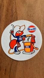 Oude originele vintage sticker gulf oil gas autosport rally, Verzenden, Zo goed als nieuw