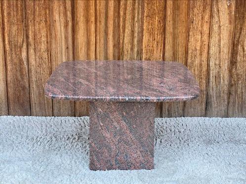 Sidetable | Marmer, Huis en Inrichting, Tafels | Bijzettafels, Zo goed als nieuw, Rond, Glas, Ophalen