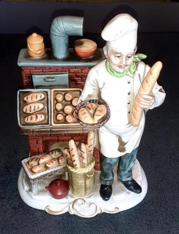 Figurine de Boulanger en biscuit bisque porcelaine 23cm