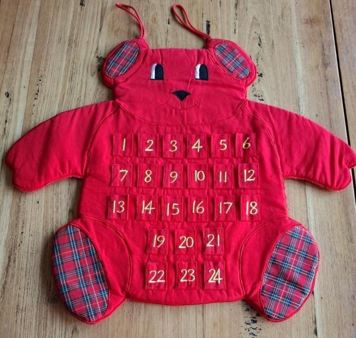 Stoffen adventkalender beer, herbruikbaar, Diversen, Kerst, Zo goed als nieuw, Ophalen of Verzenden