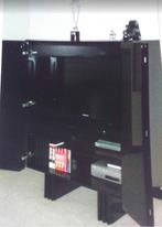 Zwart tv bar kast, Ophalen, Overige materialen, Gebruikt, 100 tot 150 cm