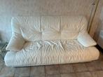 Canapé lit + 2 fauteuils en cuir blanc cassé, Enlèvement, Utilisé, Trois personnes, Cuir