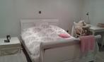 Retro tweepersoonsbed wit - Flamant look + matras, Ophalen of Verzenden, Zo goed als nieuw