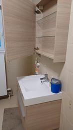 lavabo meubel + spiegelkast, Enlèvement, Comme neuf, Pierre, Lavabo