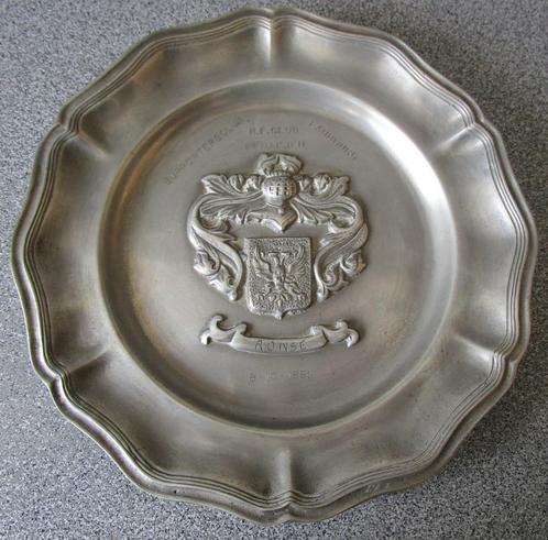 Bord in tin FC Ronse 1961 (supportsclub Faubourg), Antiek en Kunst, Antiek | Tin, Ophalen of Verzenden