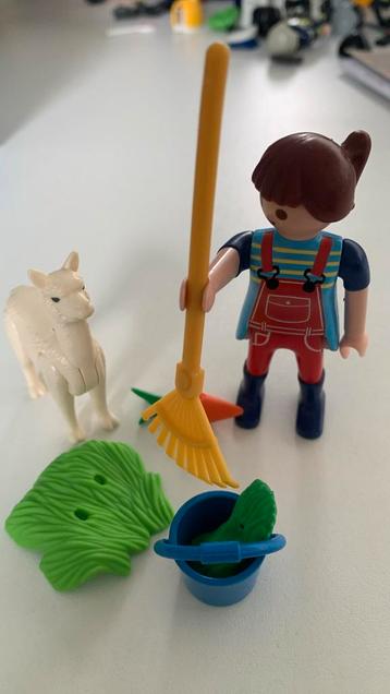 Dierenverzorger met alpaca beschikbaar voor biedingen