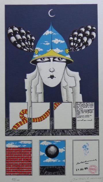 PATRICK CONRAD / FIGURATIE / KLEURLITHO / 70x50cm / SIG beschikbaar voor biedingen