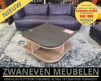 H&H DESIGN eiken salontafel met STONE draaiblad + wielen, Eikenhout, 100 tot 150 cm, Vierkant, Zo goed als nieuw