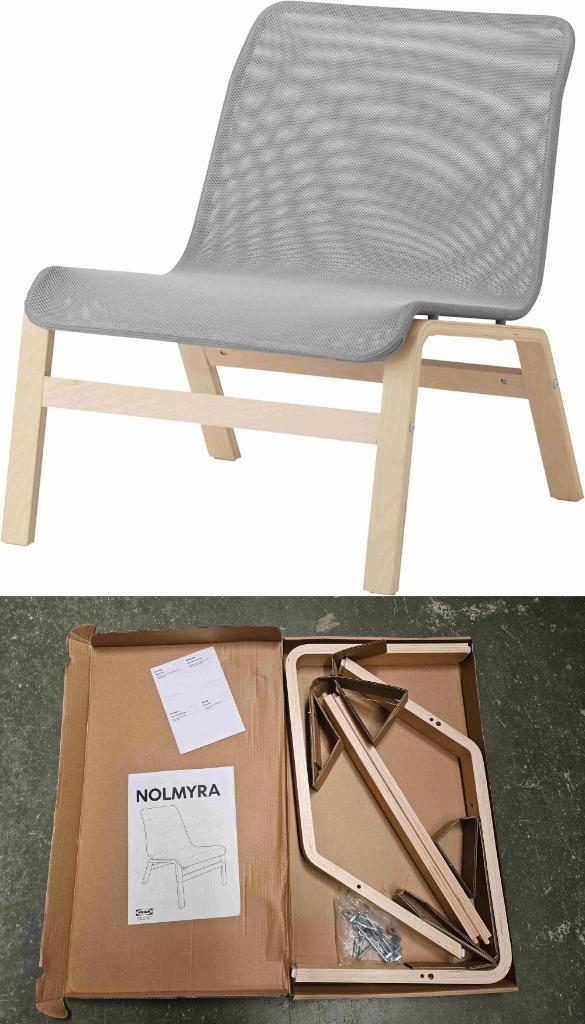 Ikea Nolmyra stoel grijs berkenfineer - NIEUW, Huis en Inrichting, Stoelen, Nieuw, Eén, Hout, Kunststof, Stof, Grijs, Ophalen of Verzenden