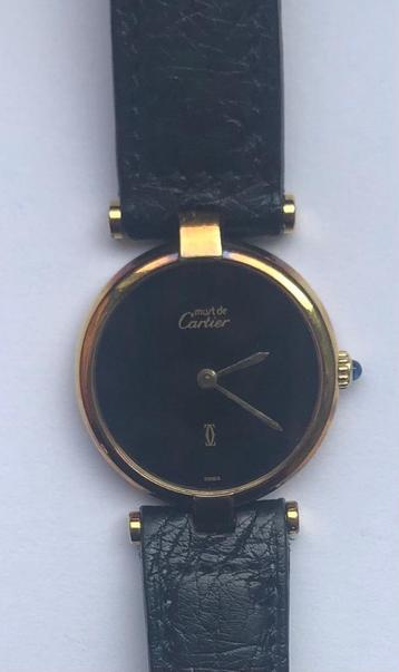 Vintage Must de Cartier Vermeil 925 Argent Plaque OR Quartz beschikbaar voor biedingen