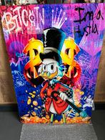 Dollar Dagobert - schilderij op plexiglas - 90x60 cm, Ophalen, Donald Duck, Nieuw, Beeldje of Figuurtje