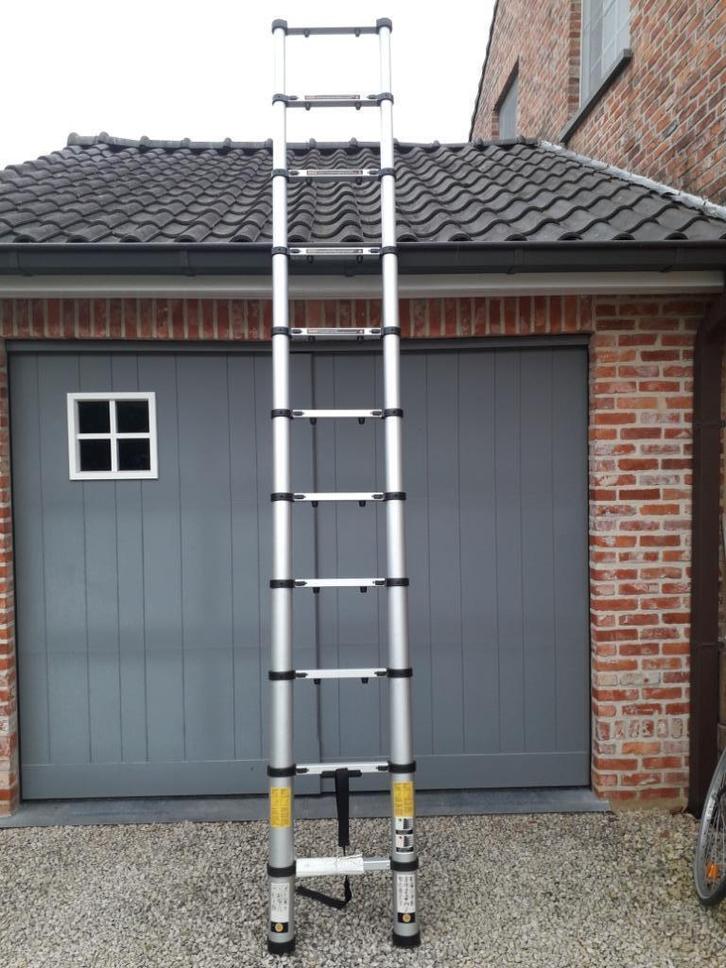 telescopische ladder, Doe-het-zelf en Bouw, Ladders en Trappen, Nieuw, Ladder, 2 tot 4 meter, Opvouwbaar of Inschuifbaar, Ophalen