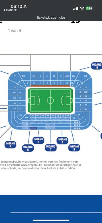 2x tickets KRC Genk - Anderlecht blok w & v, Tickets & Billets