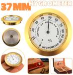 Hygrometer Analoog Vochtmeter Goud Aluminium Humidor Ø 37 mm, Ophalen of Verzenden, Nieuw