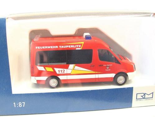 1:87 Rietze 53111 VW Crafter Feuerwehr Tauperlitz brandweer, Hobby en Vrije tijd, Modelauto's | 1:87, Zo goed als nieuw, Overige typen