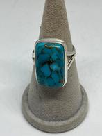 Maat 20 Zilveren Ring met Natuurlijke Turkoois, Handtassen en Accessoires, Ringen, Blauw, Nieuw, Ophalen of Verzenden, Met edelsteen