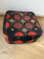 rode/zwarte Marokkaanse leren voetenbank, Huis en Inrichting, Ophalen, Leer