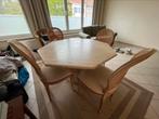 Marmeren Tafel + 4 stoelen, Huis en Inrichting, Overige materialen, Ophalen of Verzenden, Zo goed als nieuw, Overige vormen