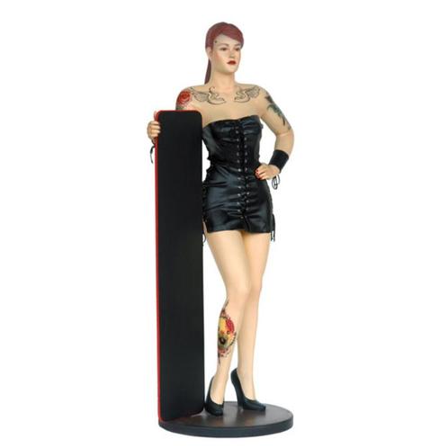 Tattoo Girl avec tableau de menu 6 pieds de hauteur 179 cm, Collections, Statues & Figurines, Neuf, Enlèvement